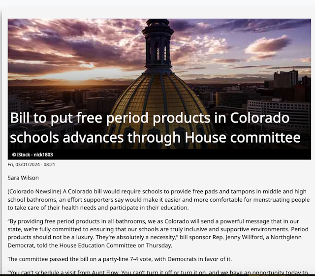 Bill to put free period products in Colorado schools advances through House committee