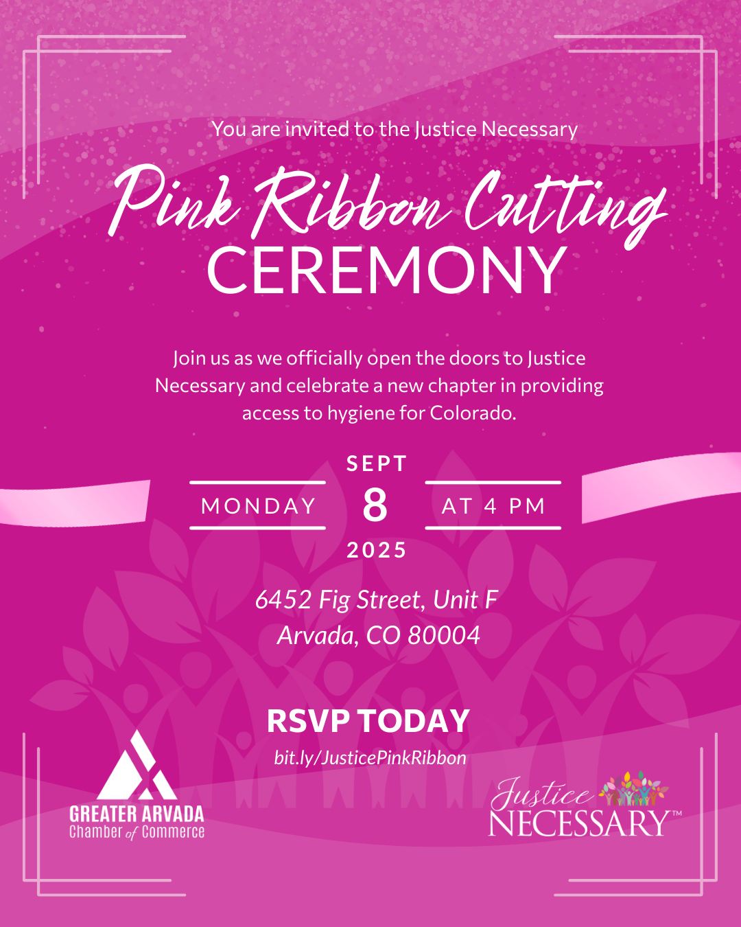 Join us as we officially open the doors to Justice Necessary and celebrate a new chapter in providing access to hygiene for Colorado.